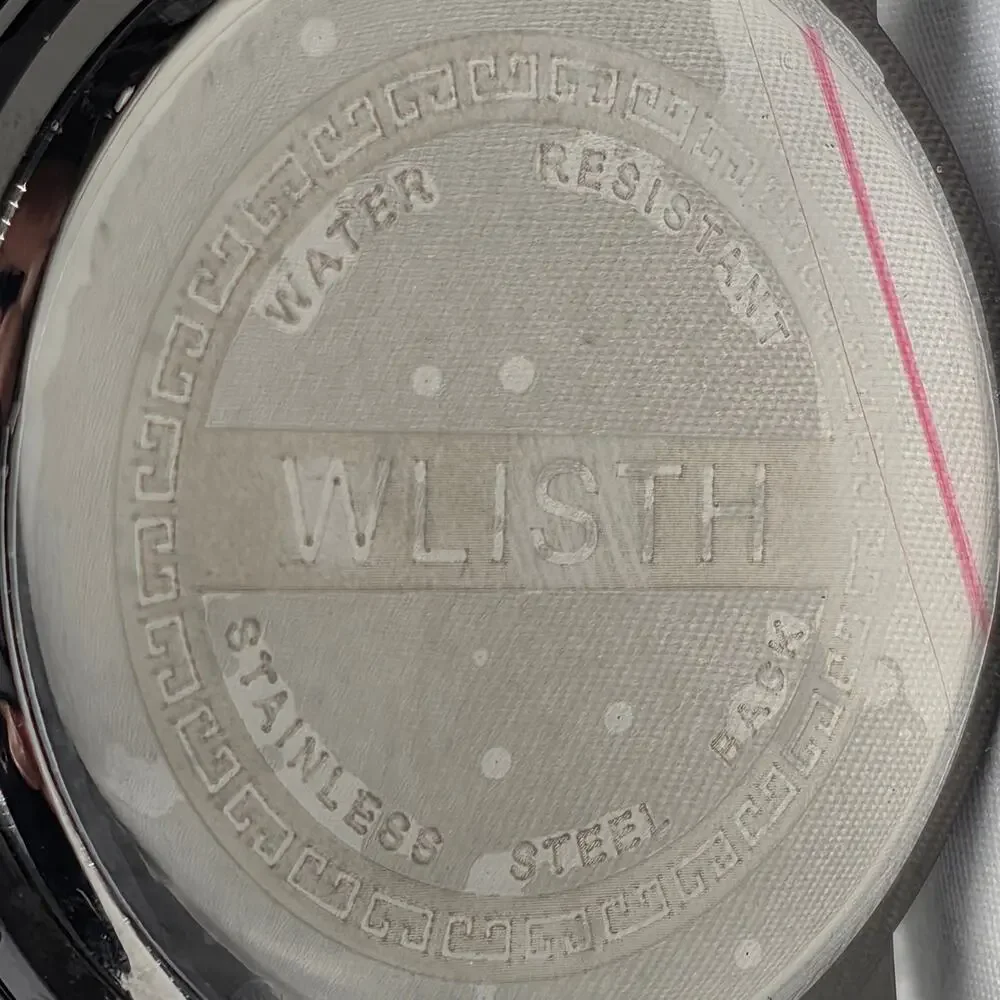 WLISTH 6191 MEN'S BLACK LUMINOUS QUARTZ WATCH – HOLLOW DIAL – STEEL BAND